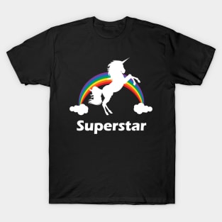 Superstar Rainbow Unicorn Design T-Shirt